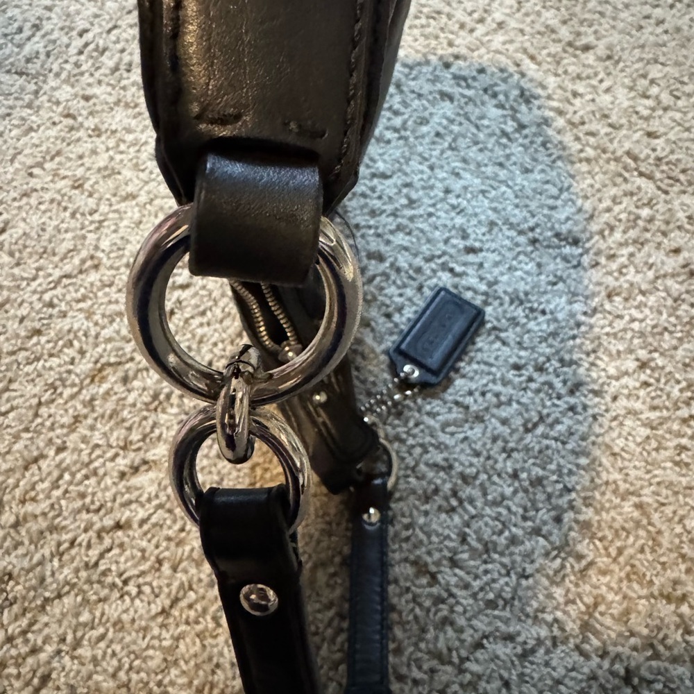 Coach Kristin Black Woven Leather Shoulder Bag | Very Good Condition - Picture 11 of 11